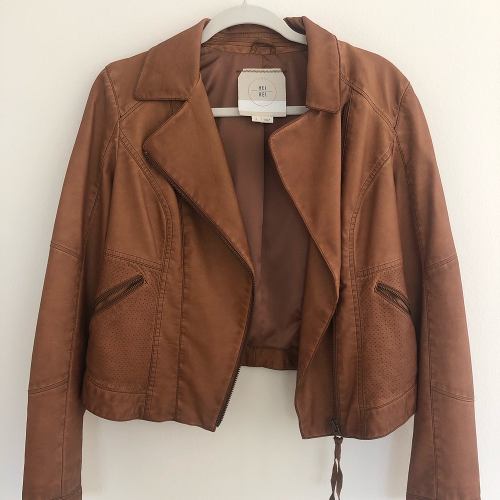 Anthropologie faux leather jacket